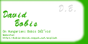 david bobis business card